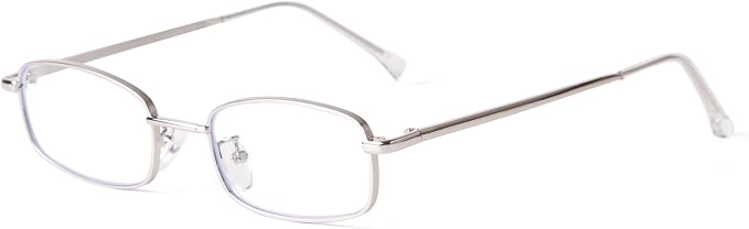 BG Rectangle Glasses 90s Metal Gold Silver for Women