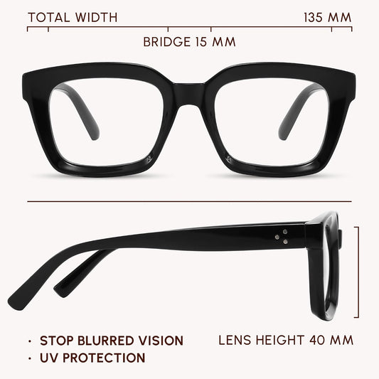 Gafas cuadradas BG Havana negras