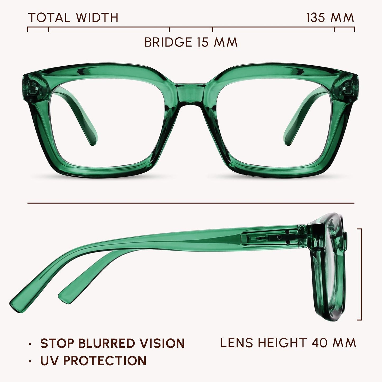BG Havana Square Glasses Green