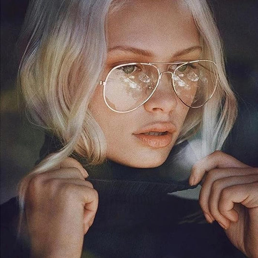 BG Aviator Glasses for Women & Men Metal Pilot Frame