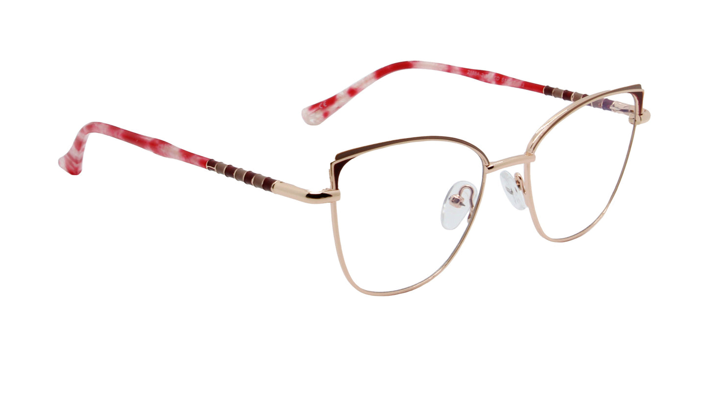 MX2188A-2 | Women | Matte Red | Metal Glasses