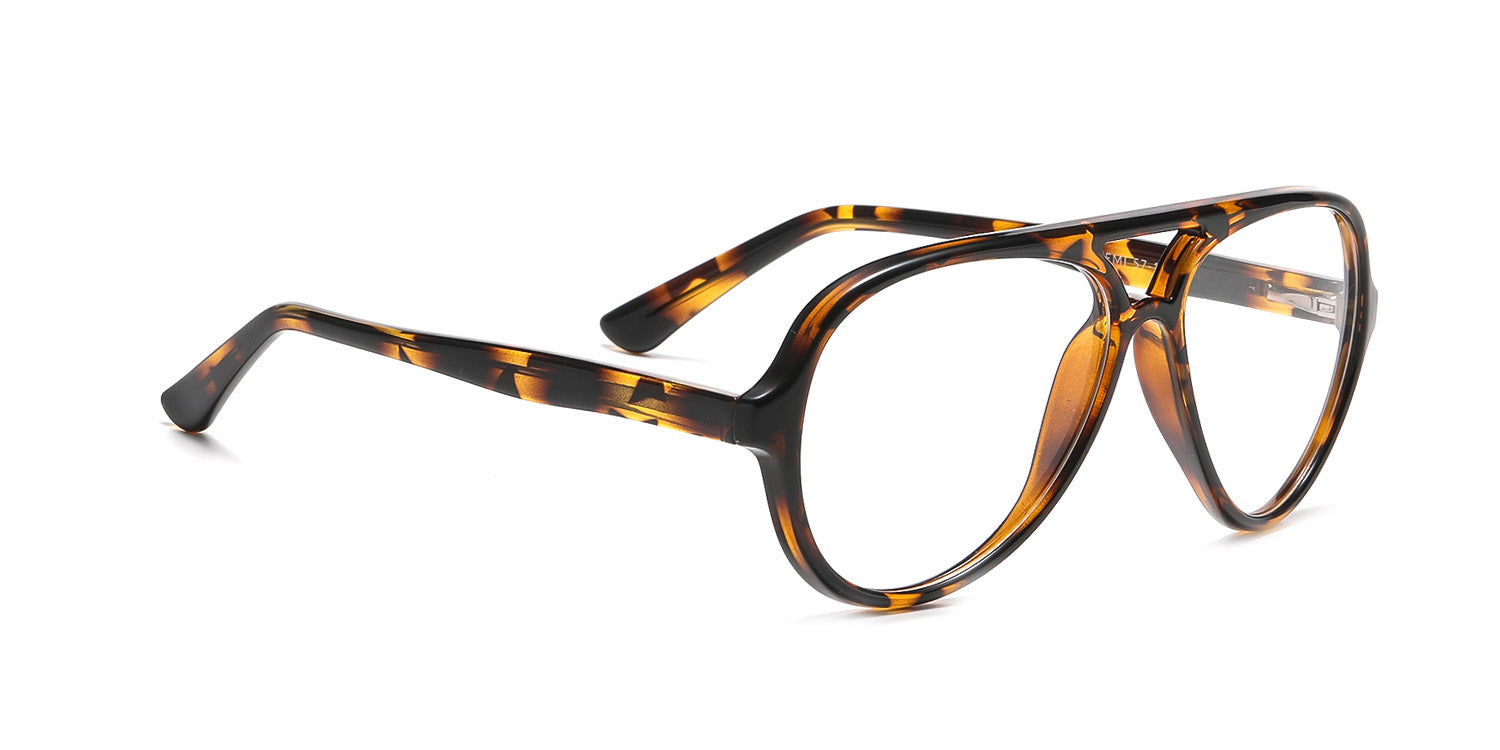 Aviator demi eyeglasses on a white background