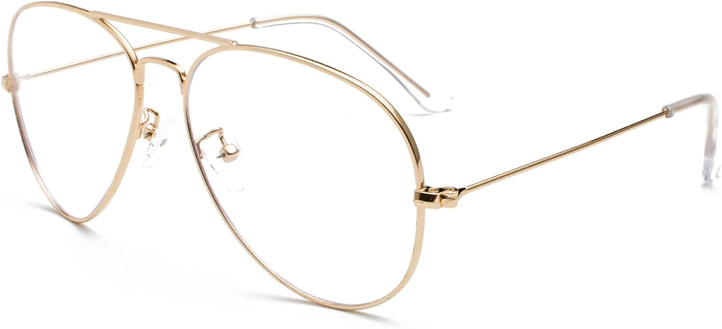 BG Aviator Glasses for Women & Men Metal Pilot Frame