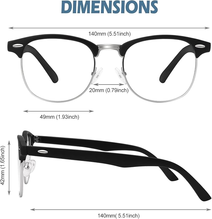 BG Vintage Horn Rimmed Glasses for Women