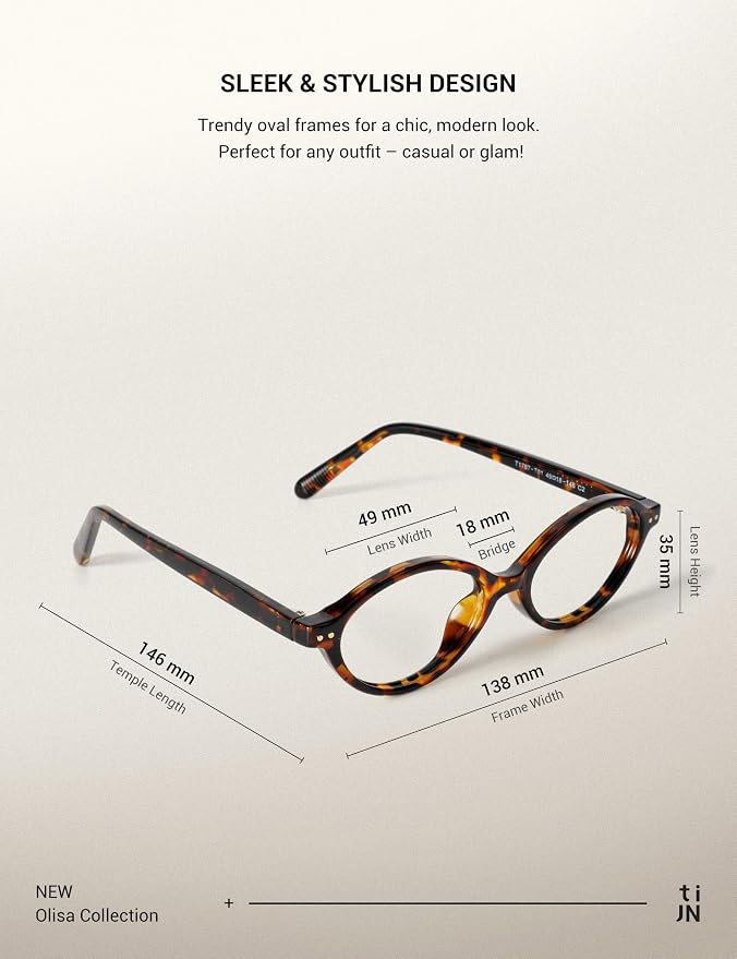 BG Glasses for Women,Retro Oval Frame