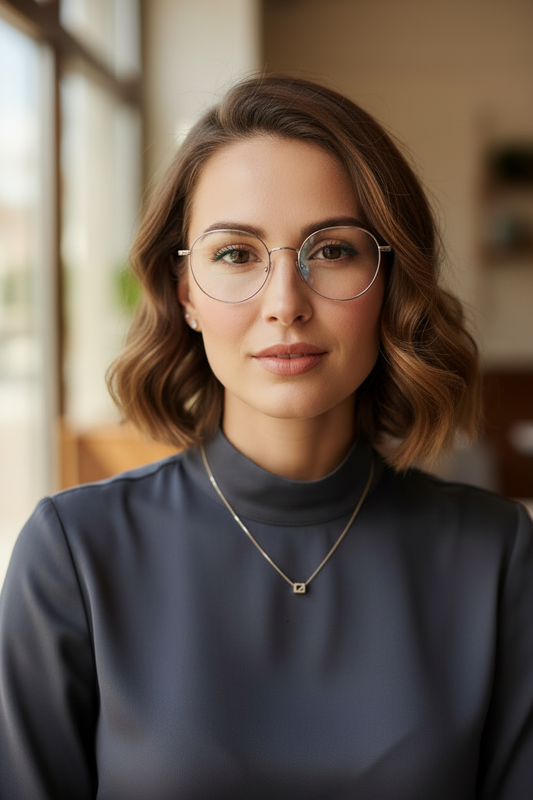 Gafas redondas clásicas de metal con lentes transparentes BG para mujer y hombre